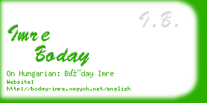 imre boday business card